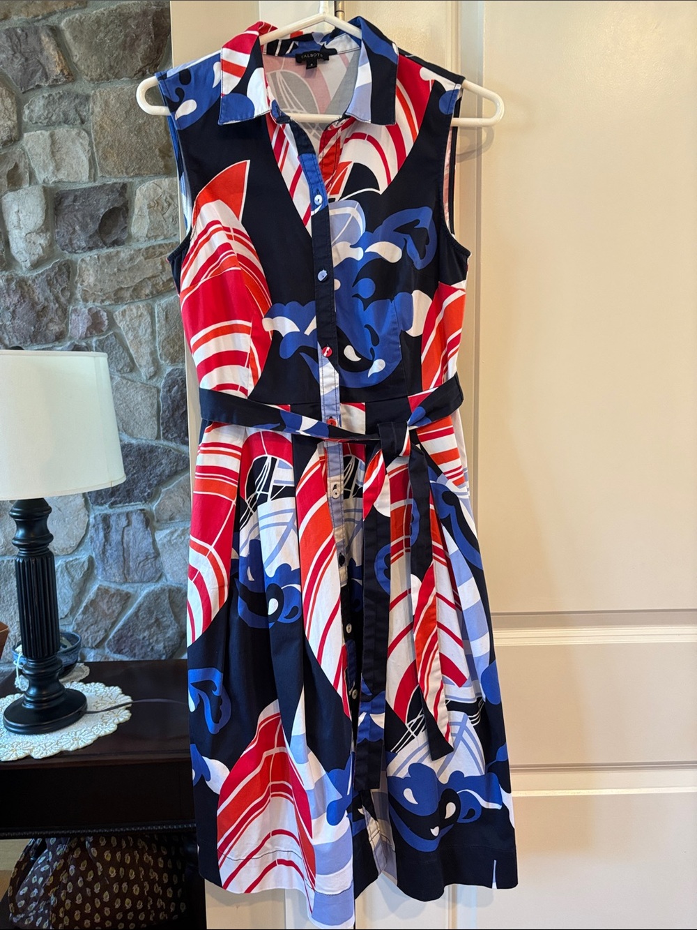 ⛵️VGUC Sz8 Talbots Nautical Shirt Dress in Navy, Red & White ⛵️